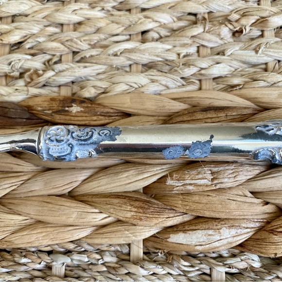 Vtg Godinger GSA Ornate Silver Plate Salad Servers Set Spoon & Fork - Picture 7 of 9